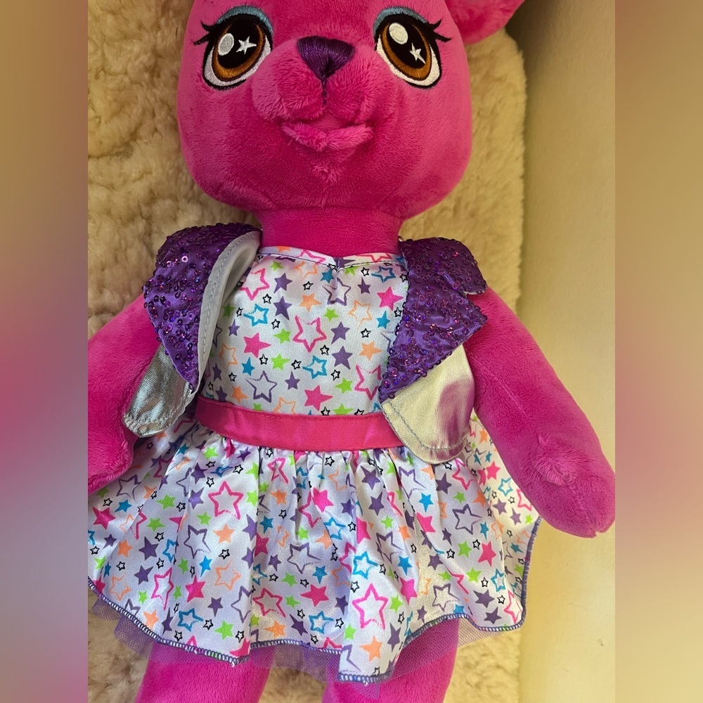 Build A Bear HG Honey Girls Hot Pink Bunny Risa Plush, 18" 2015 Rock Star Doll - Picture 7 of 10